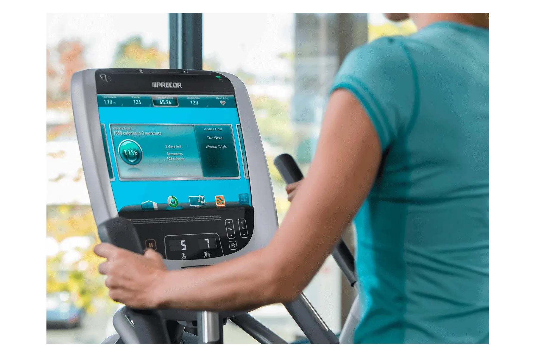 première concole à écran tactile pour les appreils de cardio training precor 